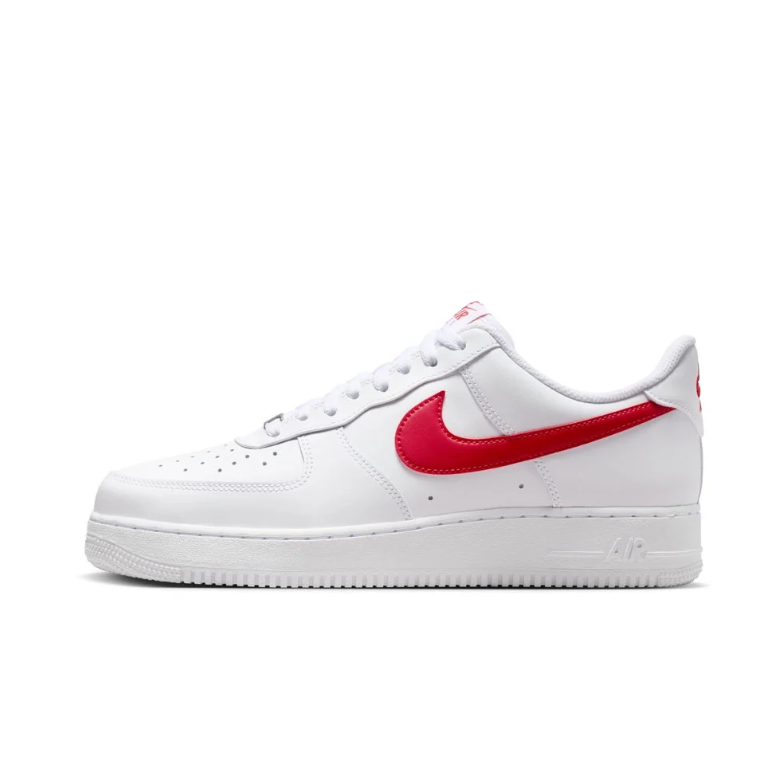 Nike Air Force 1 Low '07 – White / Crimson Red Swoosh