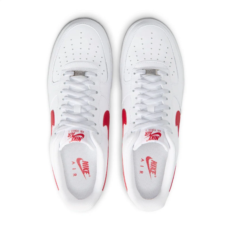 Nike Air Force 1 Low '07 – White / Crimson Red Swoosh