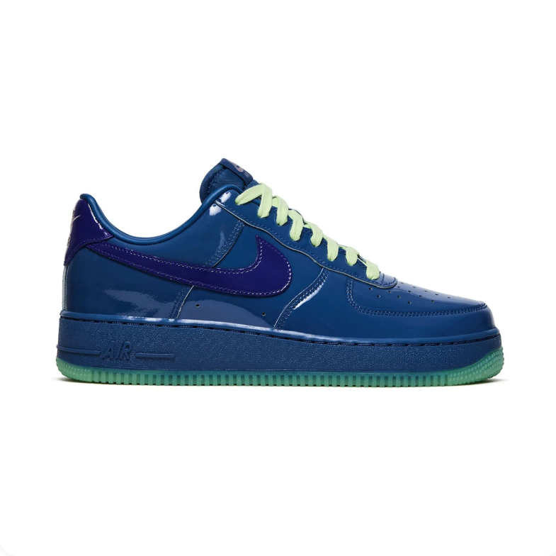 Nike Air Force 1 Low – Deep Blue Patent / Neon Green Sole