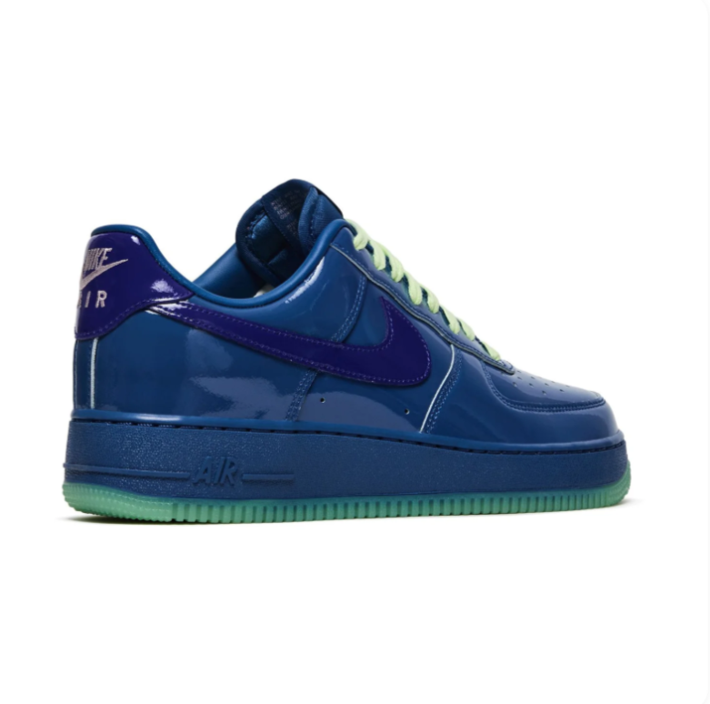 Nike Air Force 1 Low – Deep Blue Patent / Neon Green Sole