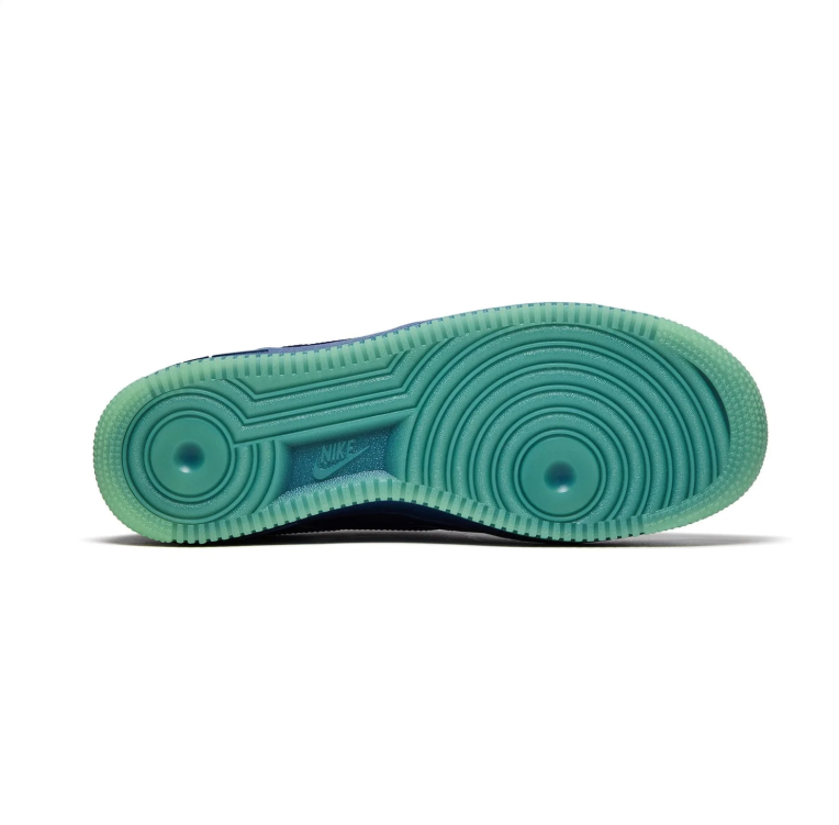 Nike Air Force 1 Low – Deep Blue Patent / Neon Green Sole