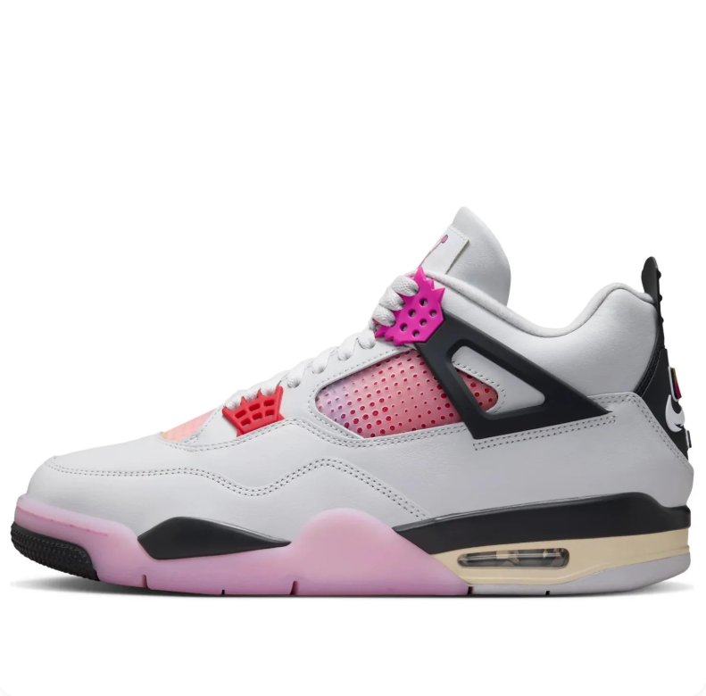Air Jordan 4 Retro – White / Pink / Black (Hyper Pink Accent)