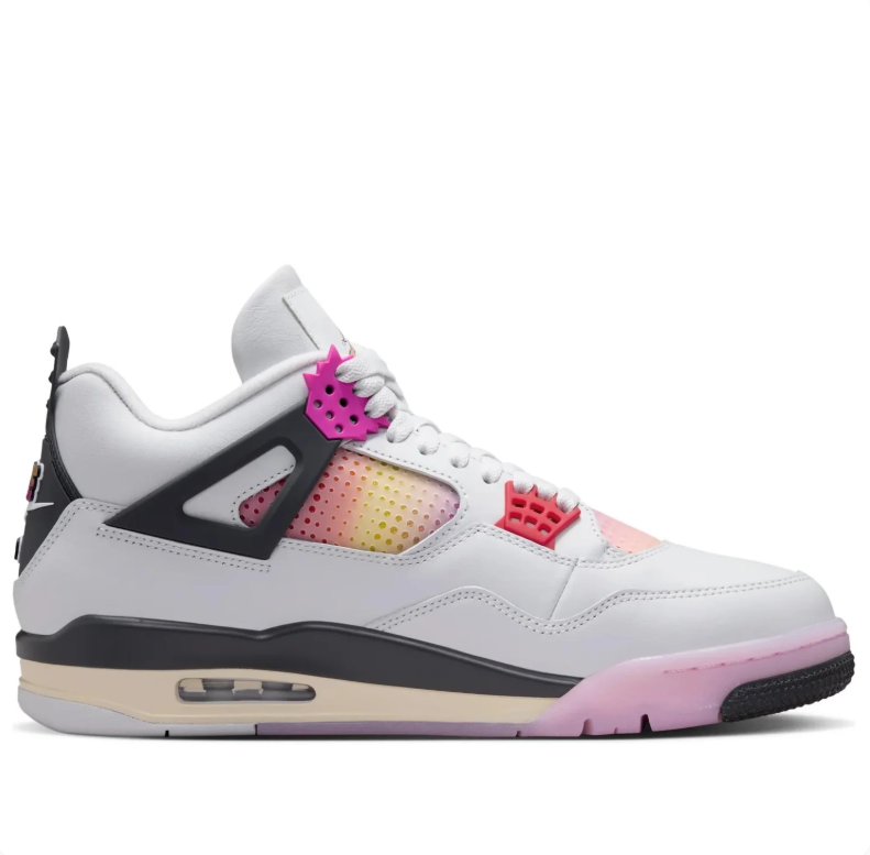 Air Jordan 4 Retro – White / Pink / Black (Hyper Pink Accent)