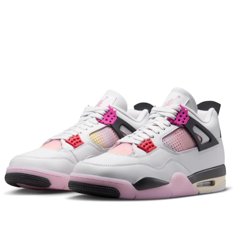 Air Jordan 4 Retro – White / Pink / Black (Hyper Pink Accent)