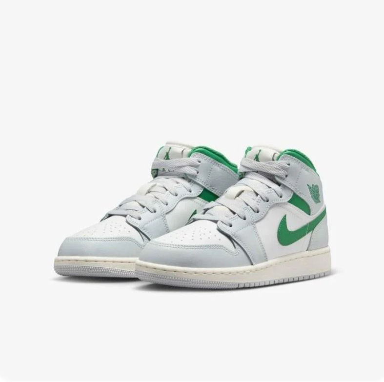 Air Jordan 1 Mid – White / Pine Green