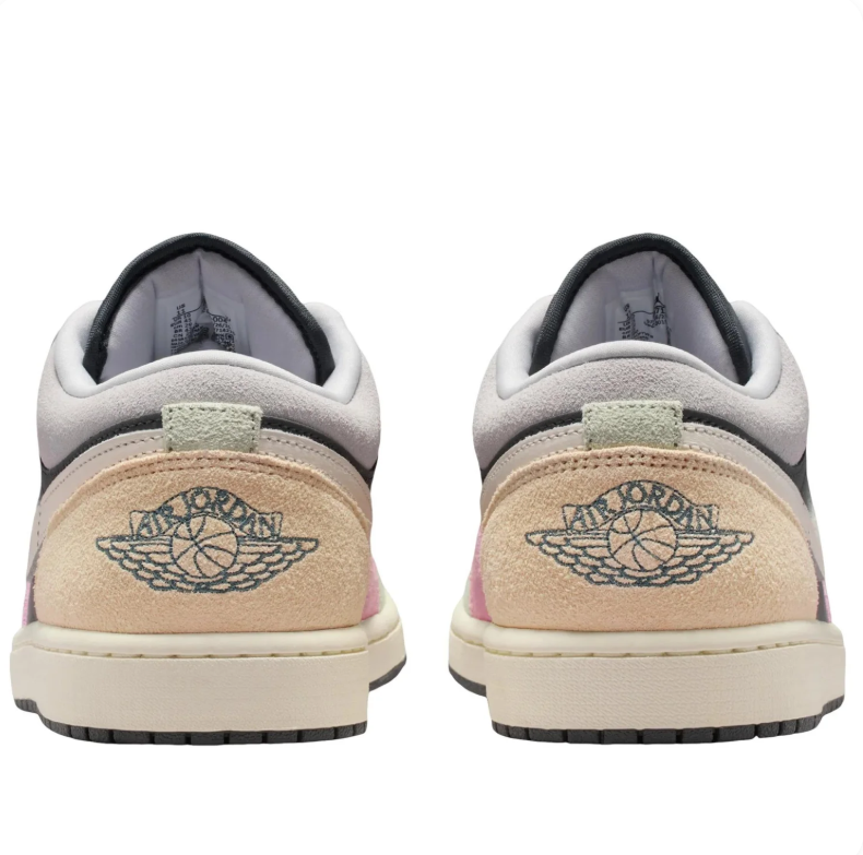 Air Jordan 1 Low – Grey / Pink / Cream Multi-Panel