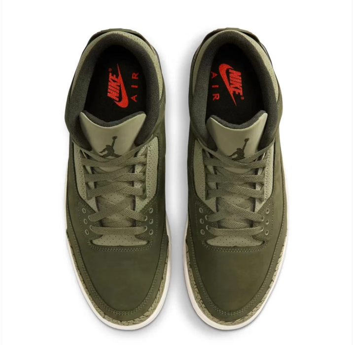 Air Jordan 3 Retro – Olive Green / Cream / Orange Air Unit