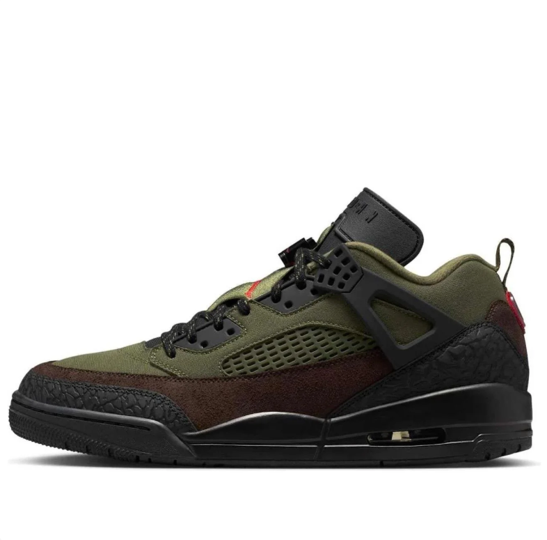 Air Jordan 5 Low – Olive Green / Black / Red Accent