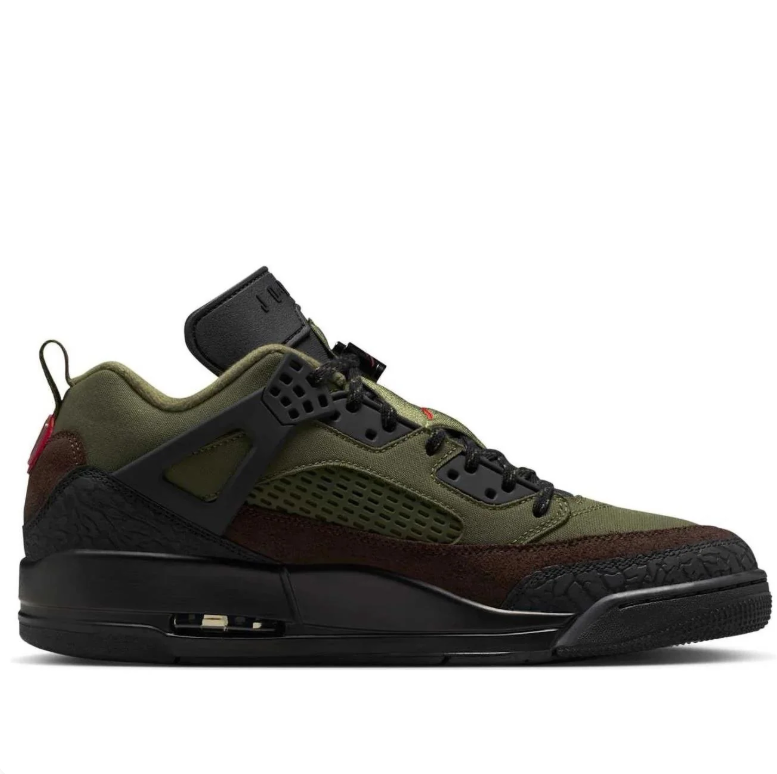 Air Jordan 5 Low – Olive Green / Black / Red Accent