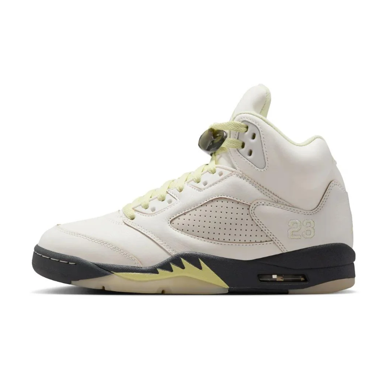 Air Jordan 5 Retro – Off-White / Neon Green / Black