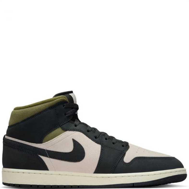 Air Jordan 1 Mid – Black / Olive Green / Sand