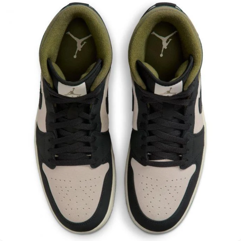 Air Jordan 1 Mid – Black / Olive Green / Sand