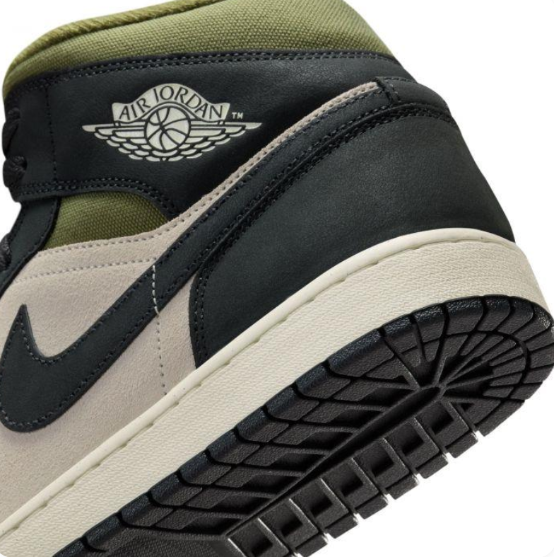 Air Jordan 1 Mid – Black / Olive Green / Sand