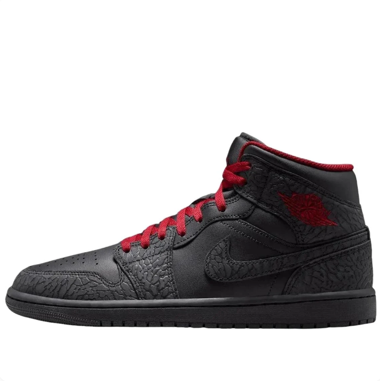 Air Jordan 1 Mid – Black / Dark Red (Bred Vibes)