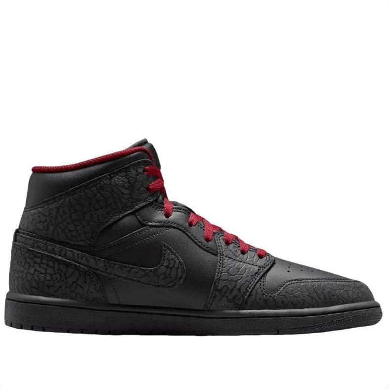 Air Jordan 1 Mid – Black / Dark Red (Bred Vibes)
