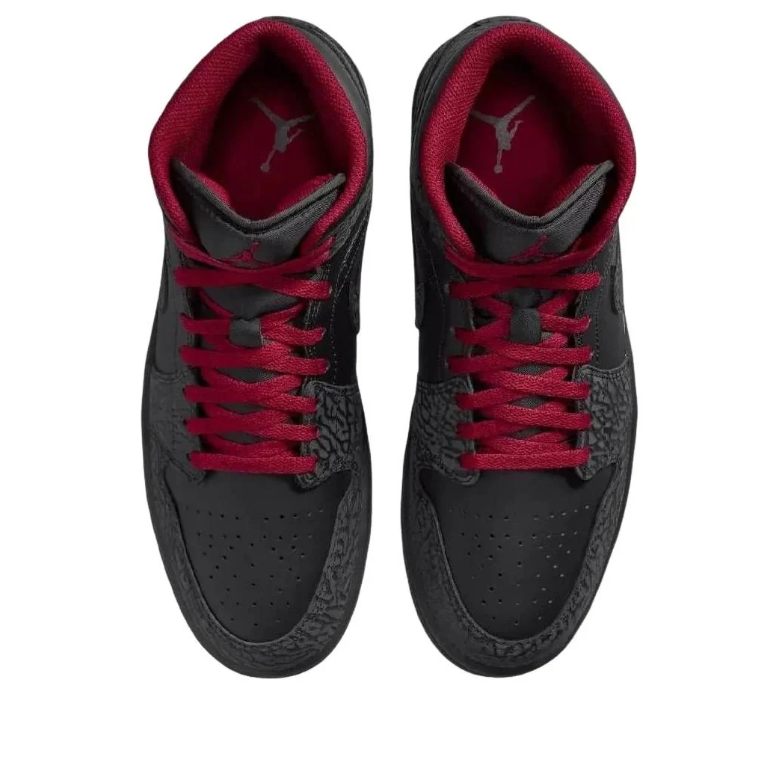 Air Jordan 1 Mid – Black / Dark Red (Bred Vibes)