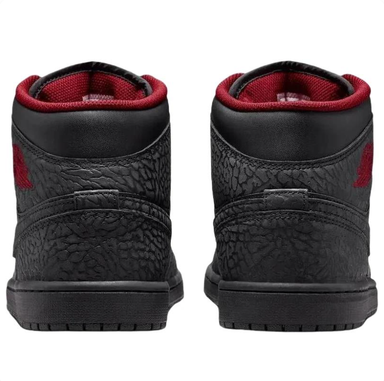 Air Jordan 1 Mid – Black / Dark Red (Bred Vibes)