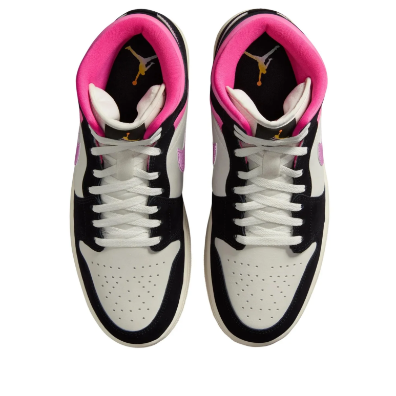 Air Jordan 1 Mid – Black / Pink / Purple Swoosh