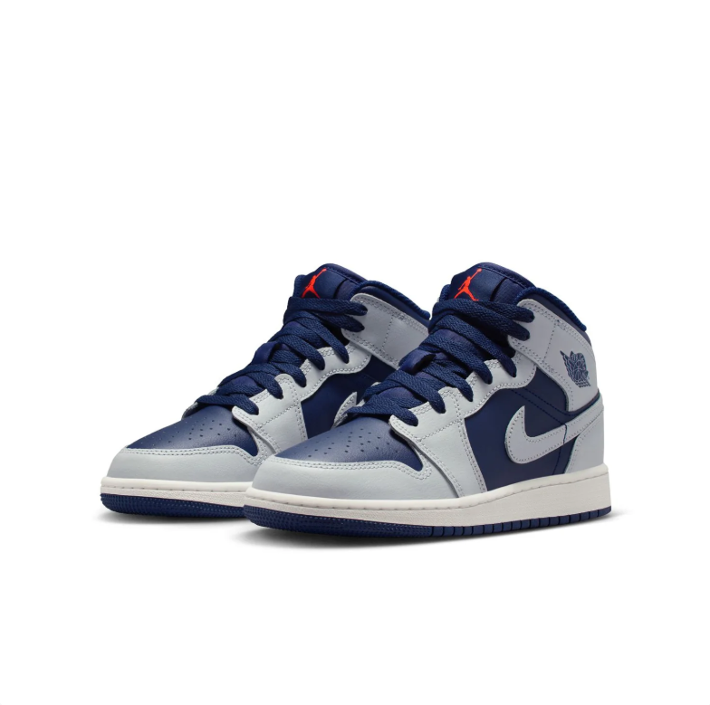 Air Jordan 1 Mid – Grey / Midnight Navy / White