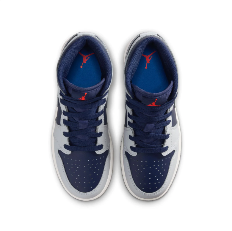 Air Jordan 1 Mid – Grey / Midnight Navy / White
