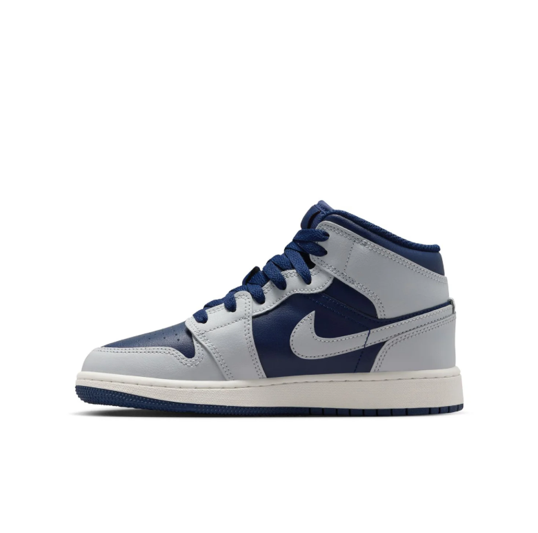 Air Jordan 1 Mid – Grey / Midnight Navy / White
