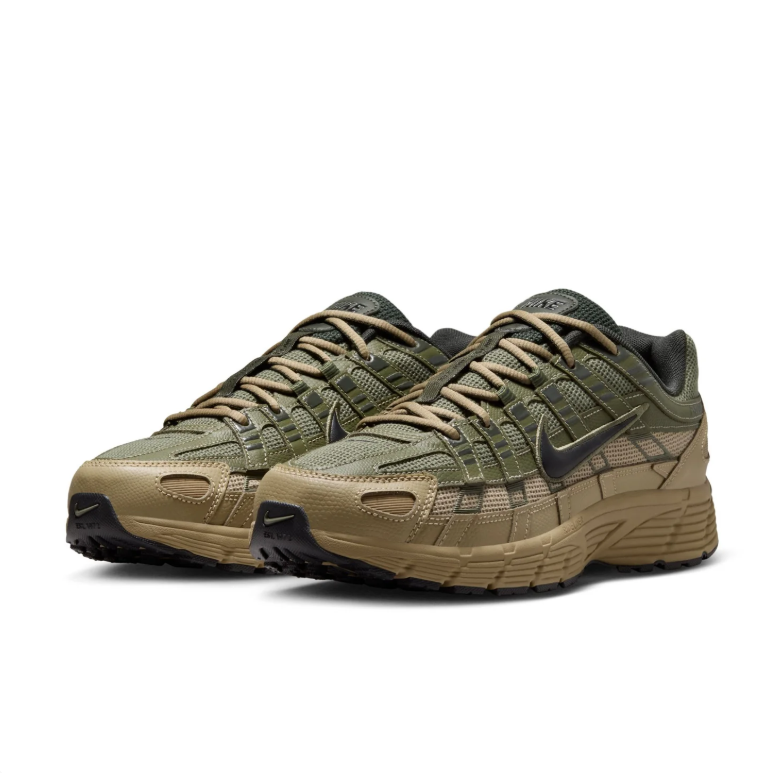 Retro Low-Top Sneakers – Olive Green / Khaki