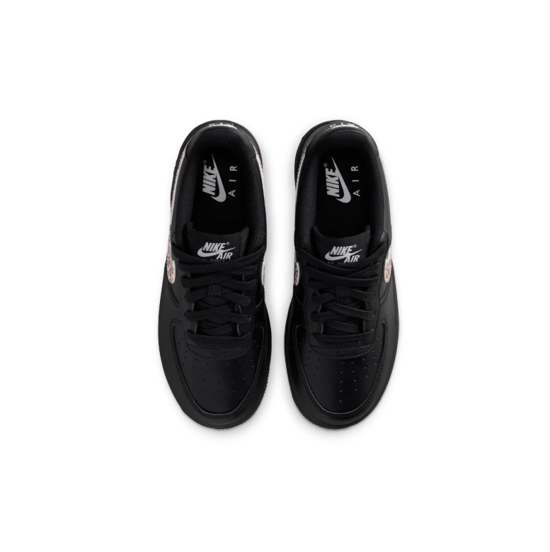 Nike Air Force 1 Low '07 – Triple Black with Leopard Swoosh