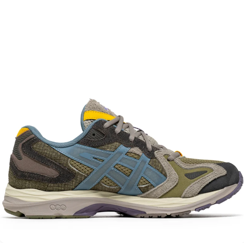 Multi-Color Retro Running Sneakers – Olive / Blue / Yellow