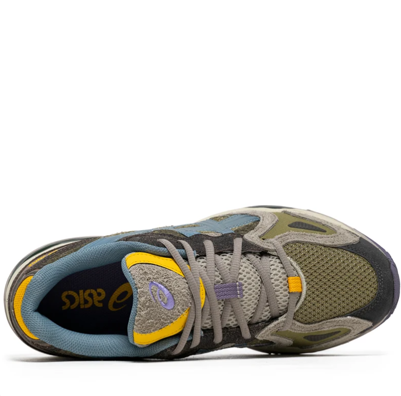Multi-Color Retro Running Sneakers – Olive / Blue / Yellow