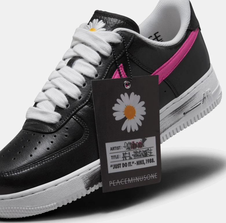 Nike Air Force 1 Low '07 – Black / Pink / Yellow Swoosh (Daisy Edition)